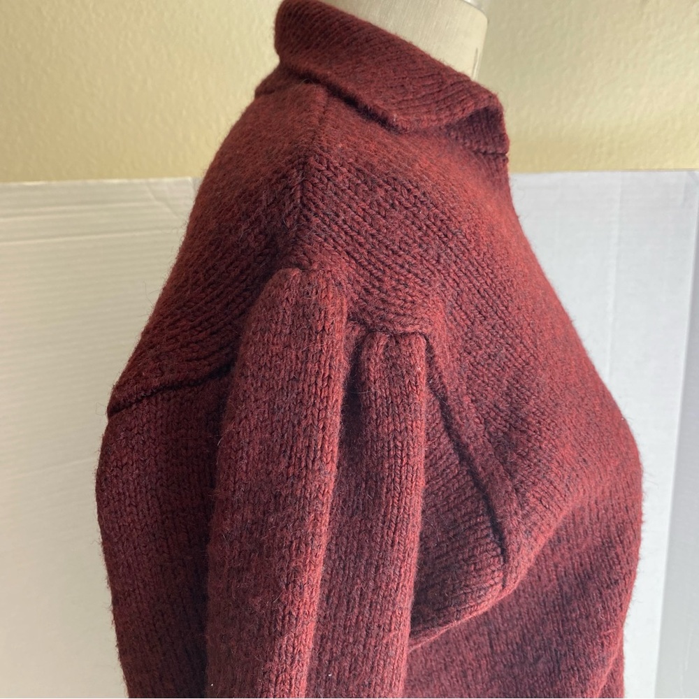 ASOS Long Sleeve Collar Knitted Sweater in Burgundy Size 10 - Picture 5 of 13